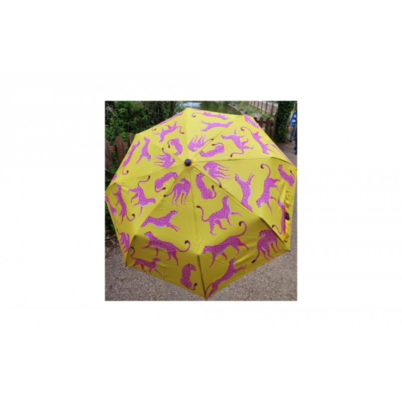Parapluie Guépard Jaune et Rose
