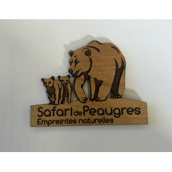Magnet bois famille ours