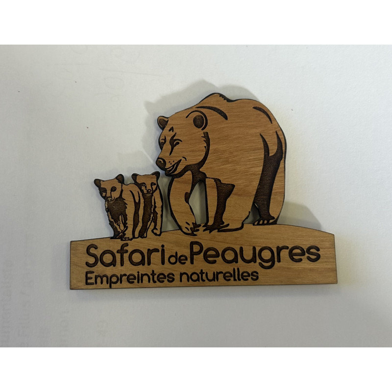 Magnet bois famille ours