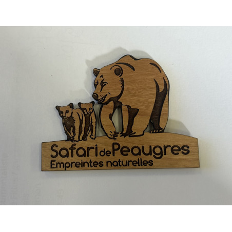 Magnet bois famille ours