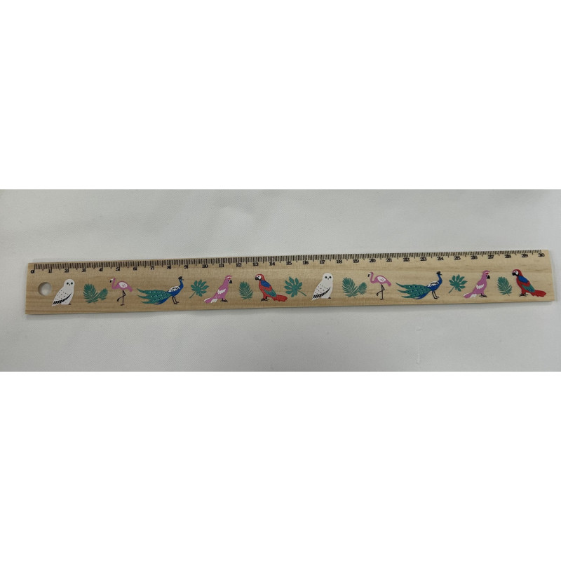 Régle en bois animaux 30cms