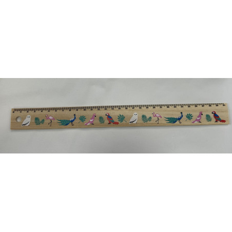 Régle en bois animaux 30cms