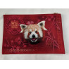 Trousse plate panda roux toile made in france