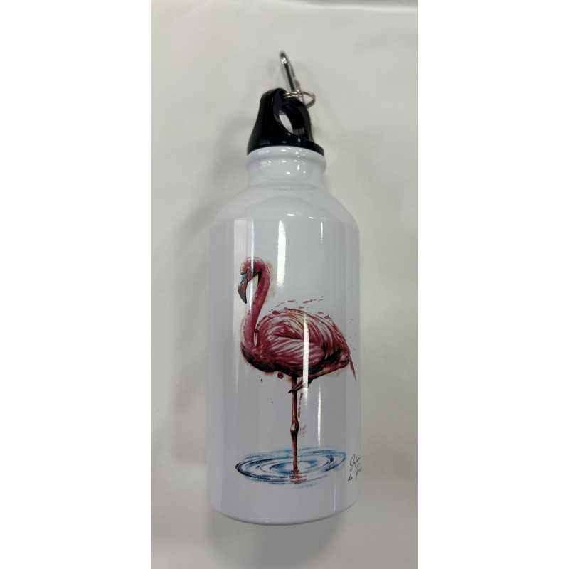 Gourde blanche flamant rose 18 cms
