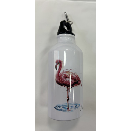 Gourde blanche flamant rose 18 cms