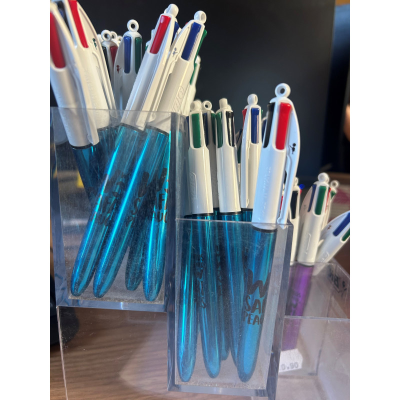 Stylo bic 4 couleurs bleu