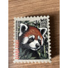 Magnet bois Made in france panda roux en forme de timbre